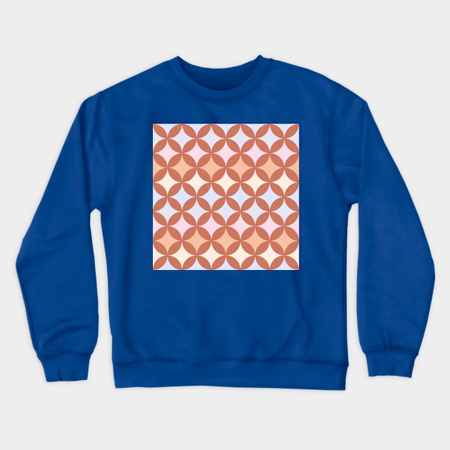 Geometric Pattern: Circle Nested: Terracotta Crewneck Sweatshirt by Red Wolf